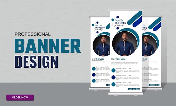 do digital professional modern signage or rollup banner