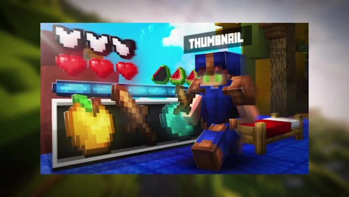 do high quality minecraft youtube thumbnail