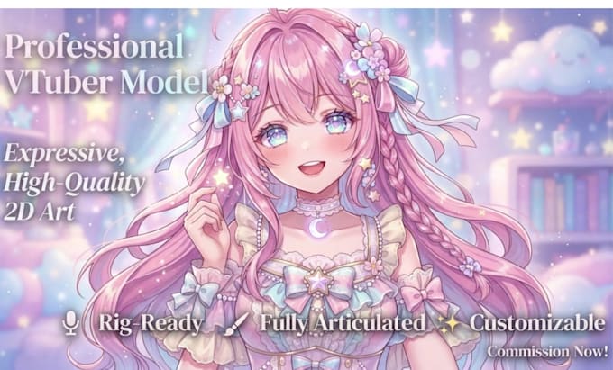 design and rig live2d vtuber model live 2d vtuber avatar anime 2d vtuber model