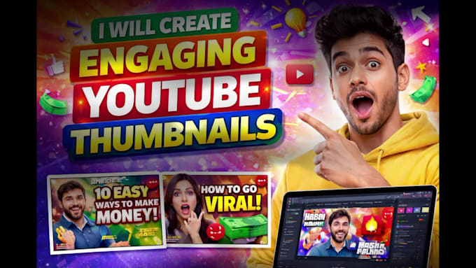 design eyecatching youtube thumbnail