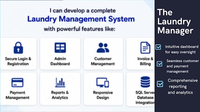 develop laundry management software with admin panel