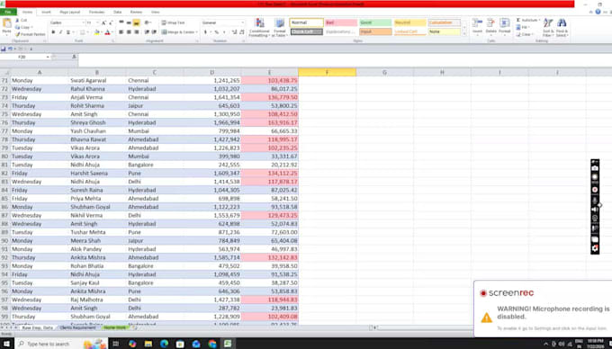do exact excel data entry, formatting and data cleaning