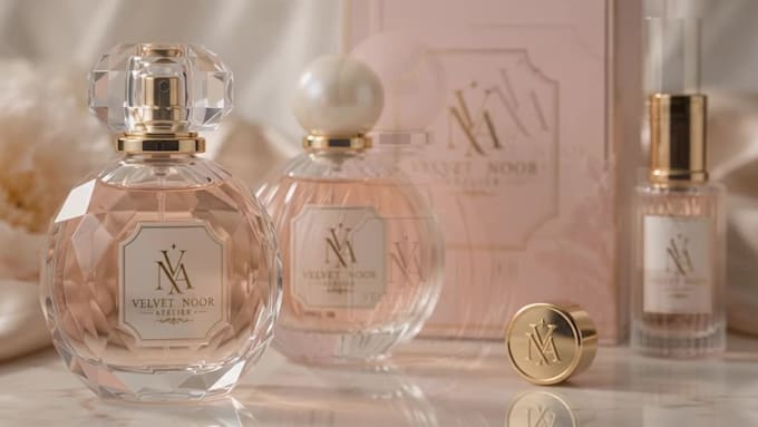 design a luxury perfume logo and premium fragrance label