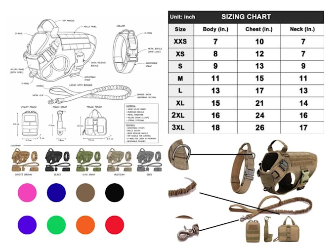 dog harness tech pack design dog accessories harness tech pack designer