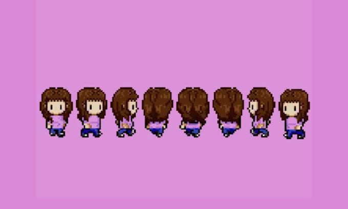 create pixel art character, top down sprite, indie game assets, pixel animation