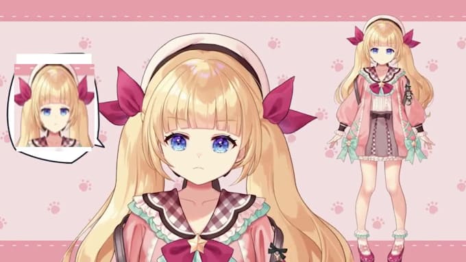 draw and rig 2d vtuber model, live2d vtuber rigging, anime vtuber commission