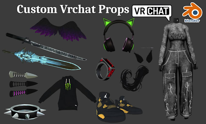 create custom vrchat props vrchat clothing vrchat accessories for your avatar