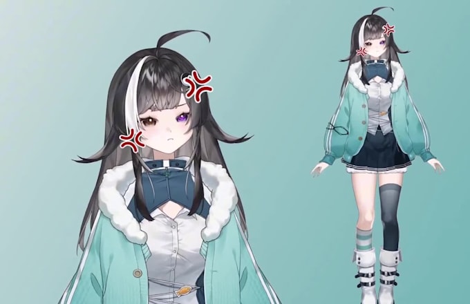 make custom live 2d vtuber model, 2d vtuber rigging, anime live 2d vtuber model