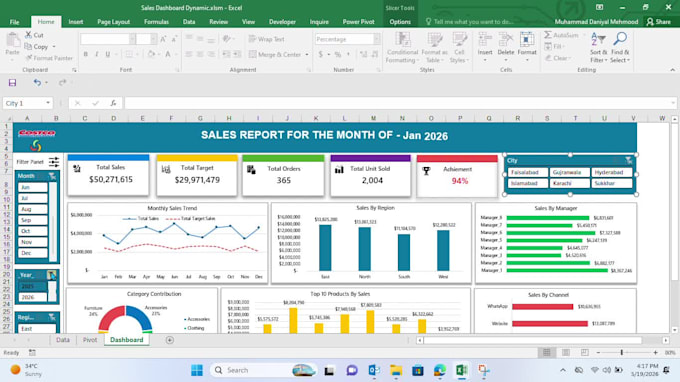 create a dashboard in excel or google sheets