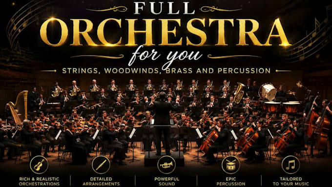 record live full orchestra for you strings, woodwinds, brass and percussion