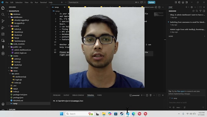 do expressjs ejs mongodb mysql react next vanilla