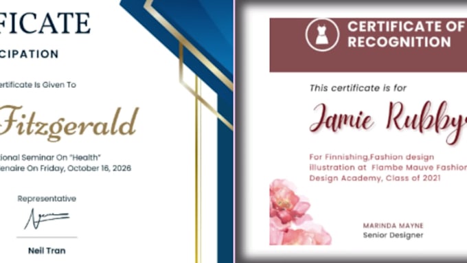 create custom certificate diploma and award design