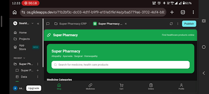 design a coustom e commerce pharmacy app