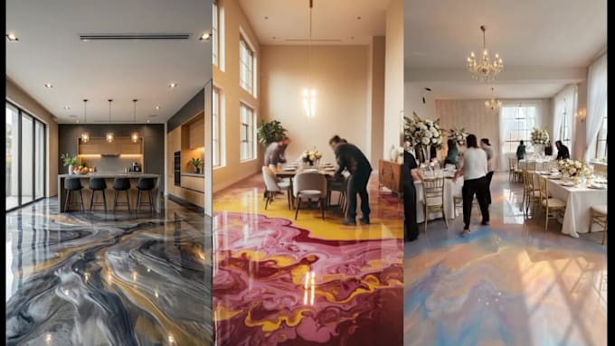 create ai asmr epoxy floor transformation videos
