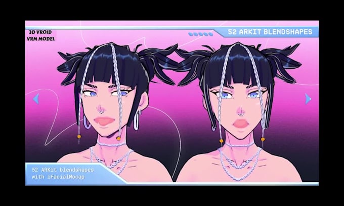 make 3d vroid vrm avatar, vtuber avatar, vrchat avatar for warudo and vseeface