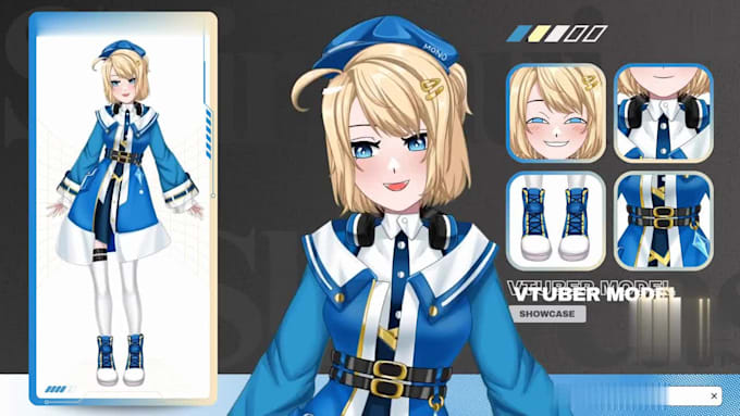 draw male and female live 2d vtuber model, 2d vtuber, live 2d