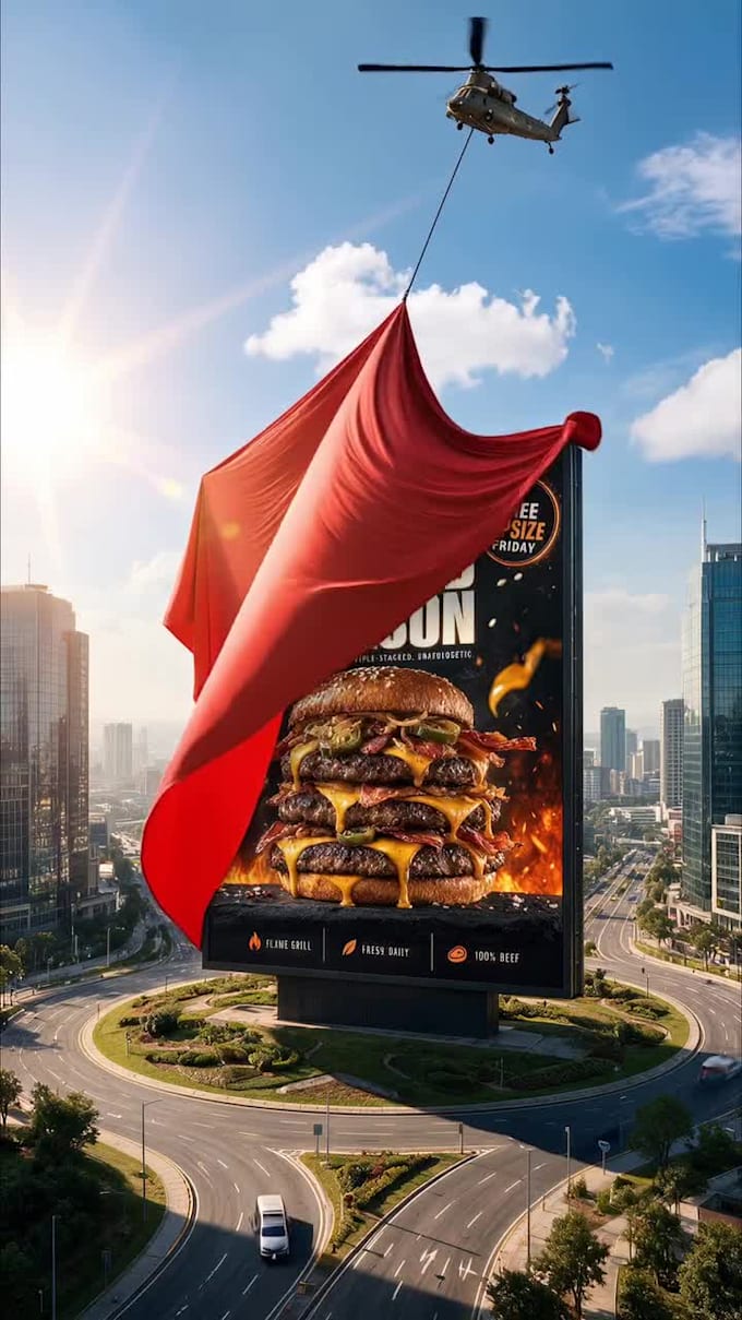 create a stunning 3d anamorphic billboard animation