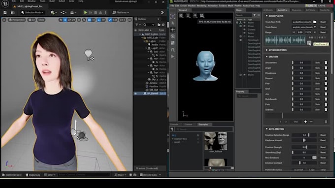3d virtual ai metahuman avatar audio2face hologram lipsync interactive character