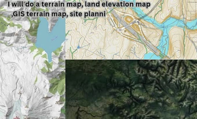 do a terrain map,land elevation map,gis terrain map, siteplan map,and custom map