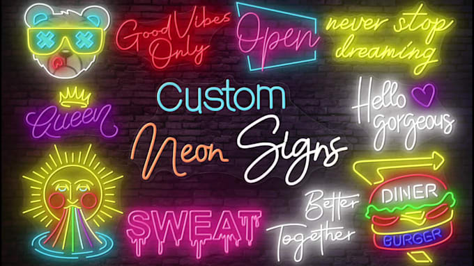 create stunning 3d neon logo or neon signage