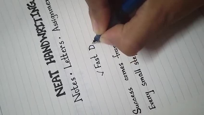 handwrite neat notes, letters and assignments
