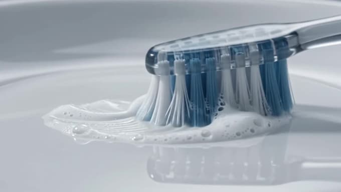 create 3d toothbrush toothpaste product animation