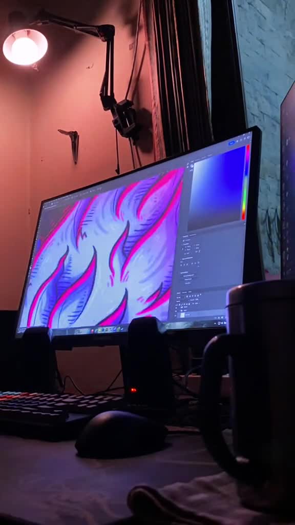 design a japanese art for mousepad deskmat playmat