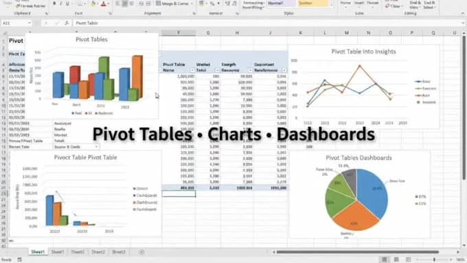 create excel pivot tables, charts and data report