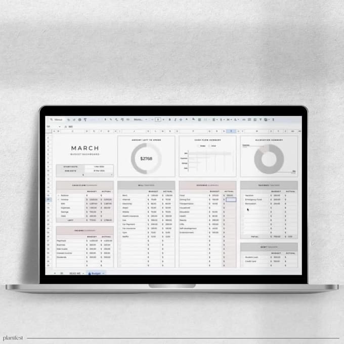 create custom excel or google spreadsheets monthly budget finance planner