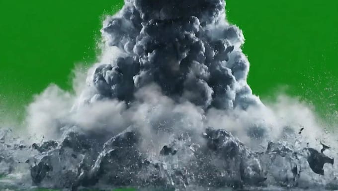create realistic water explosion vfx on green screen