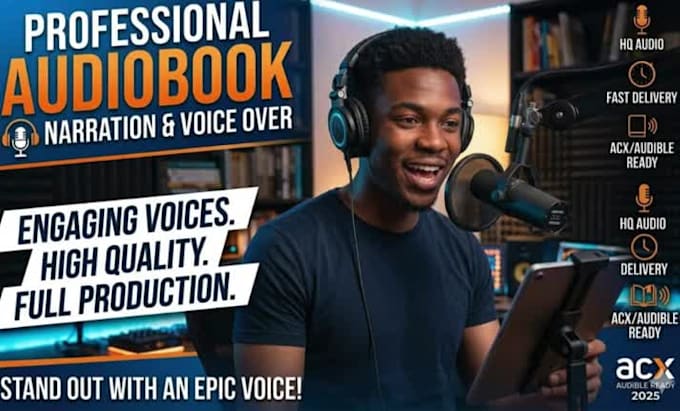 do audio book production, male voiceover, audiobook narration, book narrator