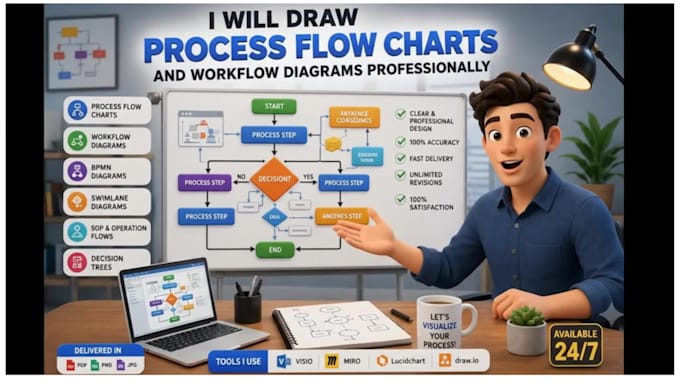 draw process flow charts
