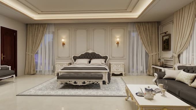 design your bedroom interior with realistic 3d renders