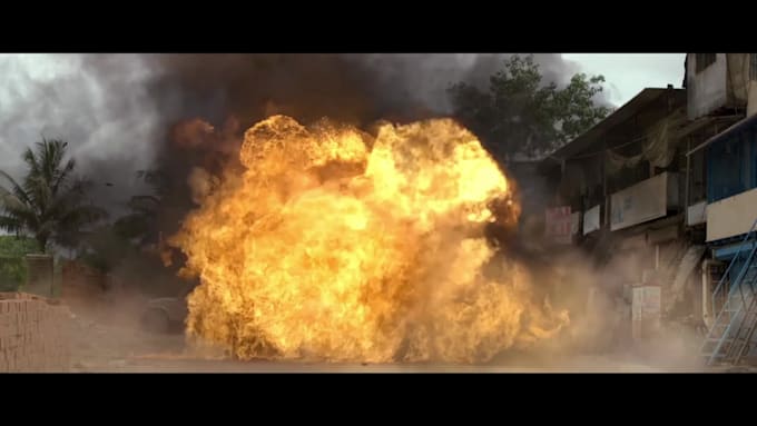 do fire vfx explosion and fire smoke effects compositing for your shots