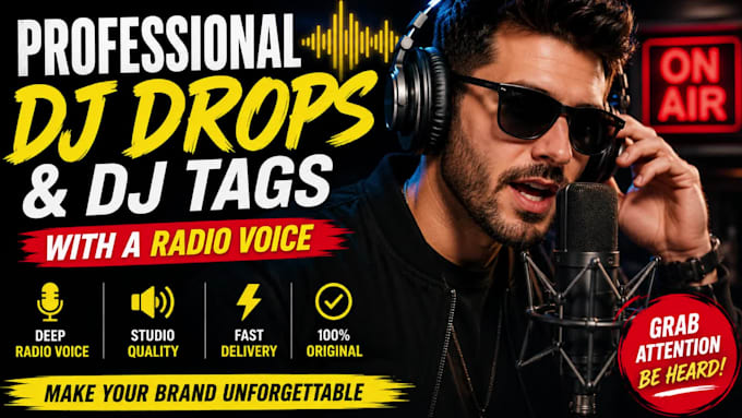 record professional dj drops and dj tags with a radio voice