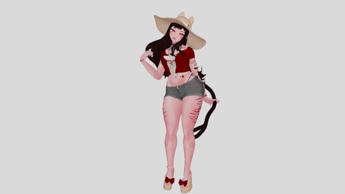 make anime vtuber model, 3d furry avatar, vrc character, vrchat avatar vrm model