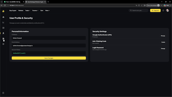 create a professional web UI design and frontend layout