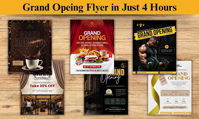 do birthday, website launch, event, or grand opening flyer