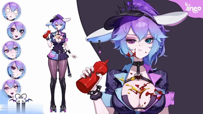design and rigging your live2d vtuber model in live2d anime style for streaming