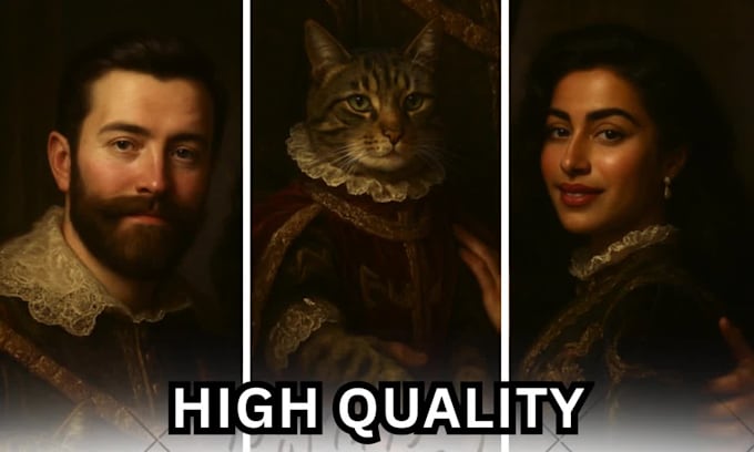 create royal renaissance portraits of you and your pet