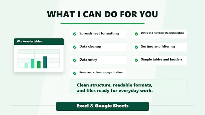 organize and format your excel or google sheets spreadsheet