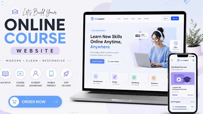 design a modern elearning website for your academy