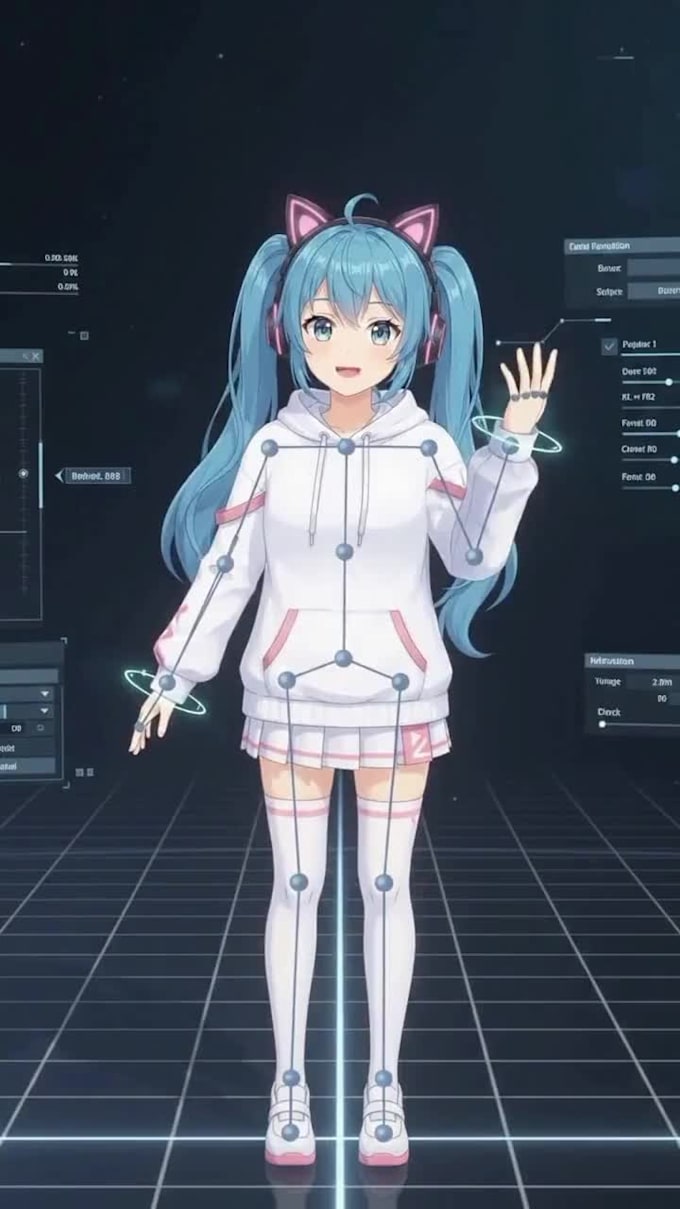 design 2d 3d vtuber model for vtuber rigging