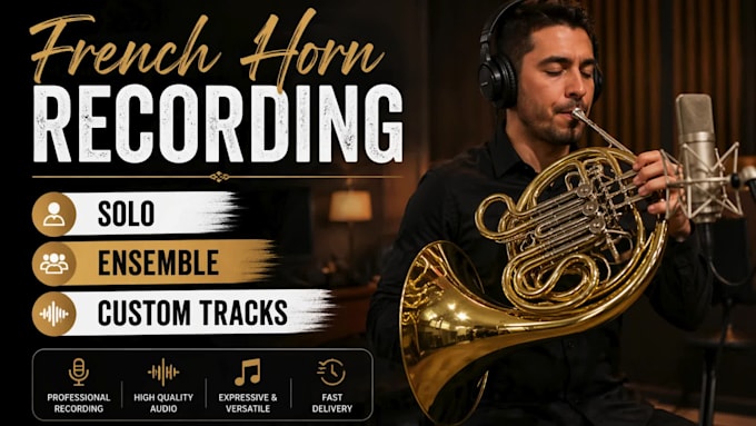 frech horn recording solo, ensemble custom tracks