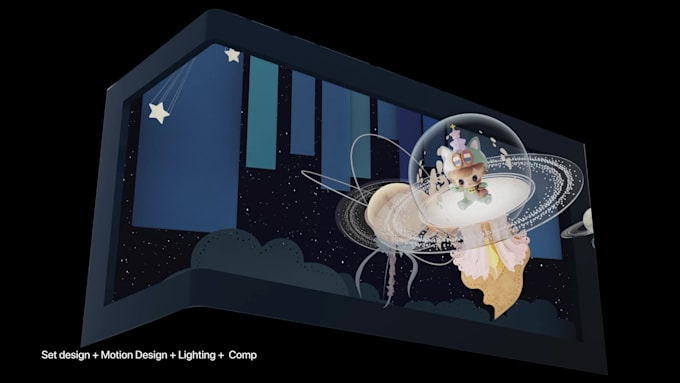 create 3d anamorphic animation for you
