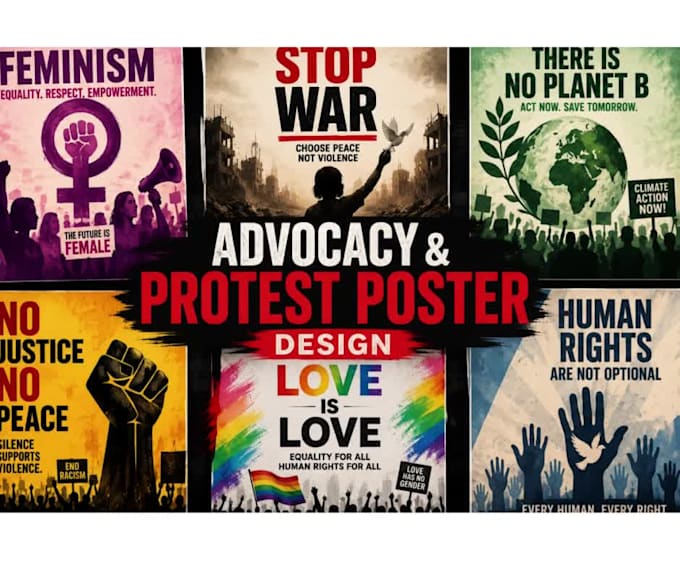 design urgent  protest and awareness campaign posters
