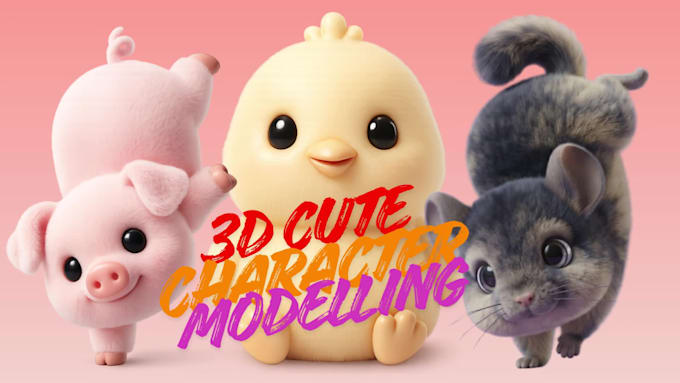 create cute chibi 3d character modeling