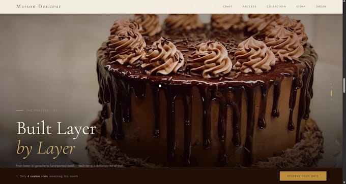 create a premium animated website for bakery and cafe