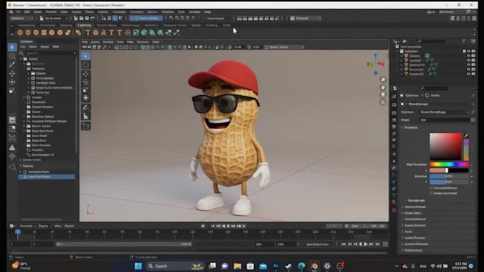 create custom 3d ar vtuber filter burnt peanut for snap camera and lens studio