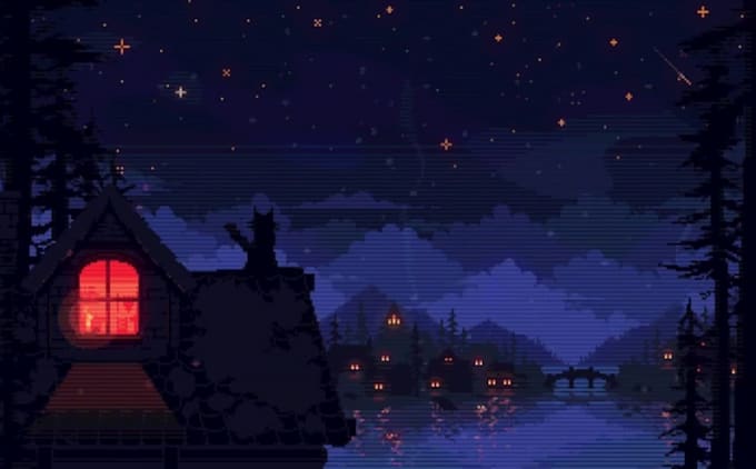 draw pixel parallax background pixel art scenery environment landscape wallpaper